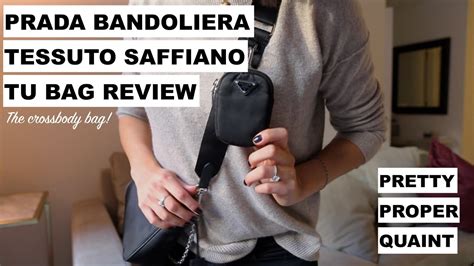 Prada bandoliera tessuto saffiano review